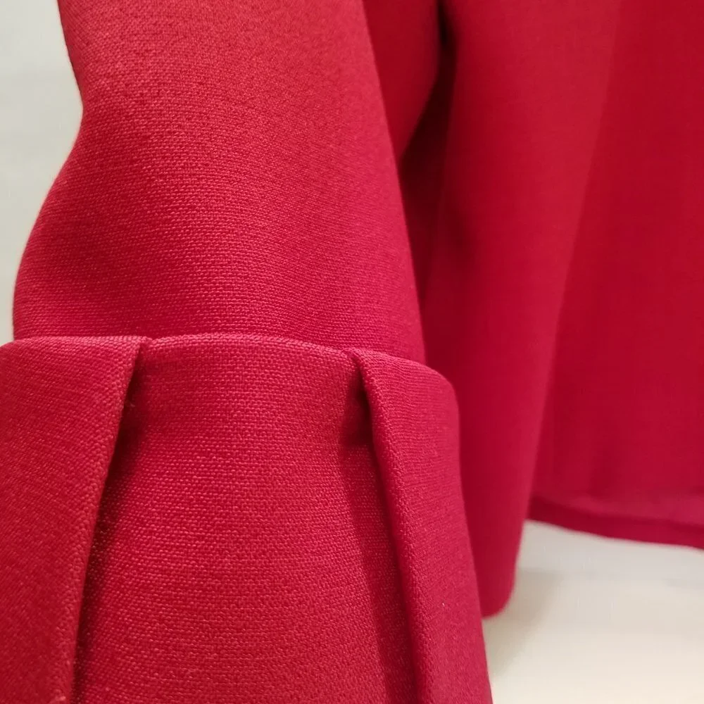 John Meyer Suit Jacket Blazer 16 Fire Red 7/8 Sleeves Fully Lined Roll Collar